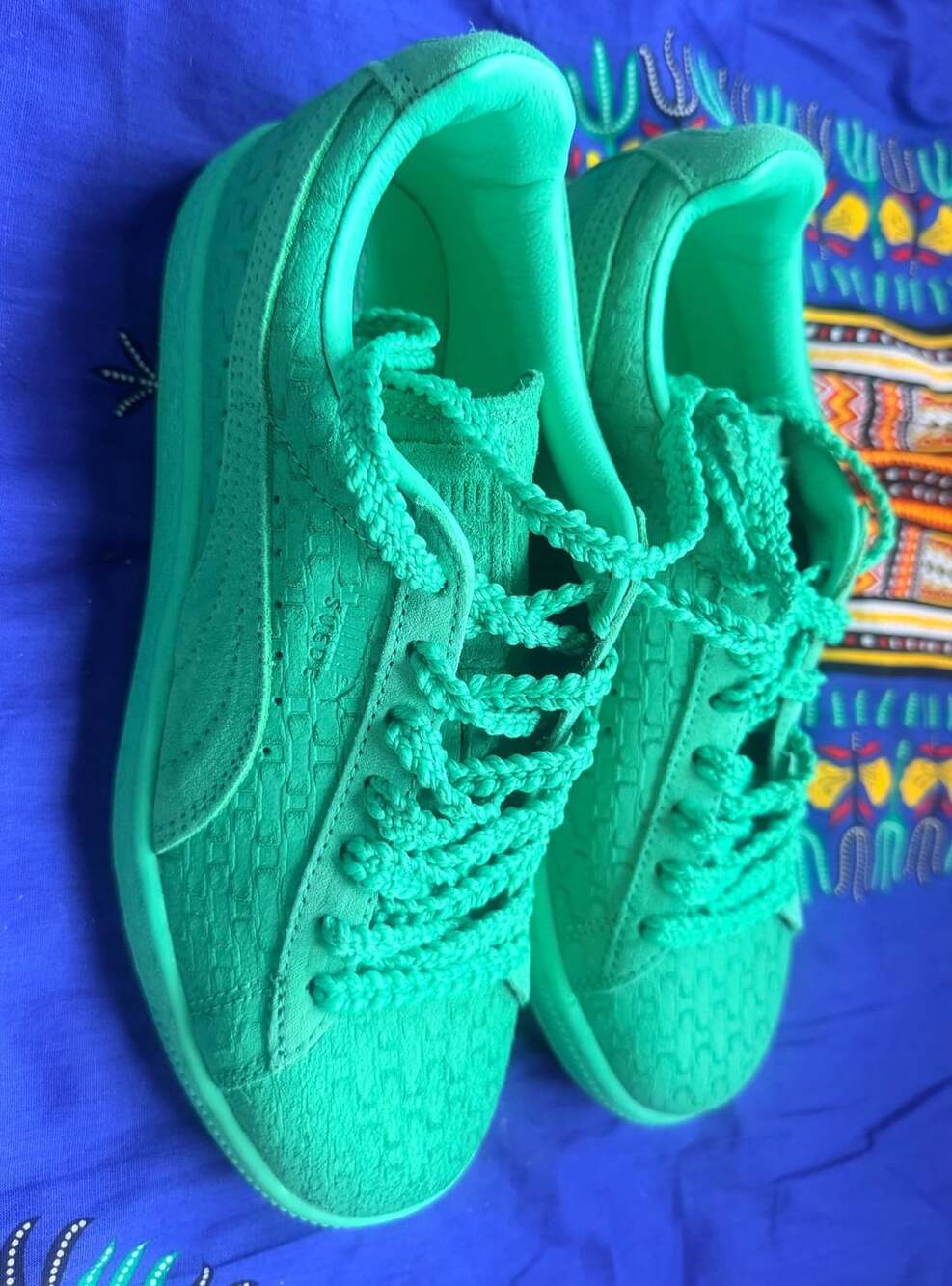 Puma Solange Suede Classic Squares Geo Green Sneakers